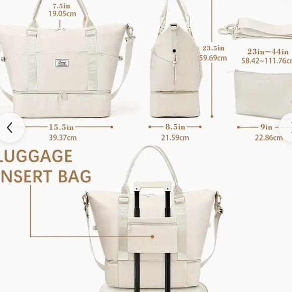 Cream Travel Bag Set - Picture 2 of 2